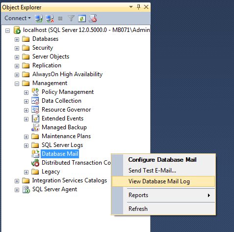 Expert SQL Server - Configurer Database Mail avec Gmail - SQL Server  - Database-Mail-Log