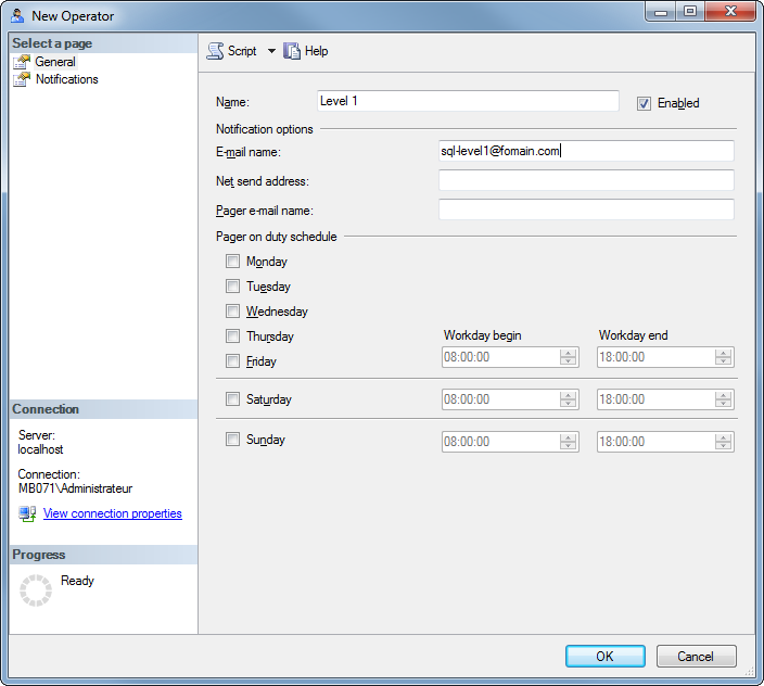 Expert SQL Server - Configurer Database Mail avec Gmail - SQL Server  - Operator_1.0