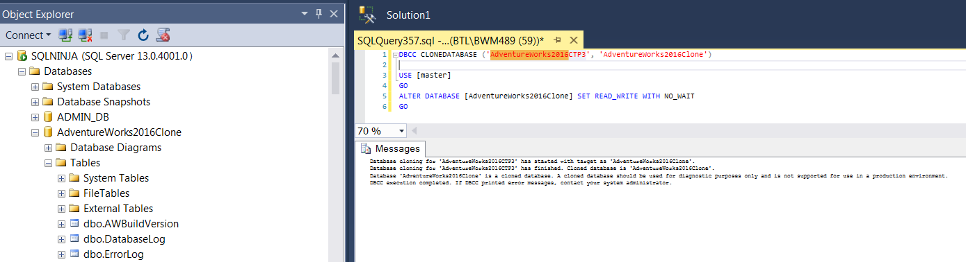 Expert SQL Server - Scripter la création d'une base données - Powershell SQL Server  - bdd_clone