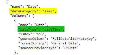 Expert SQL Server - Timeline Excel : We can't create timeline because report doesnt have field formatted as Date - BI & Big Data  - Json_dataCategory_Time